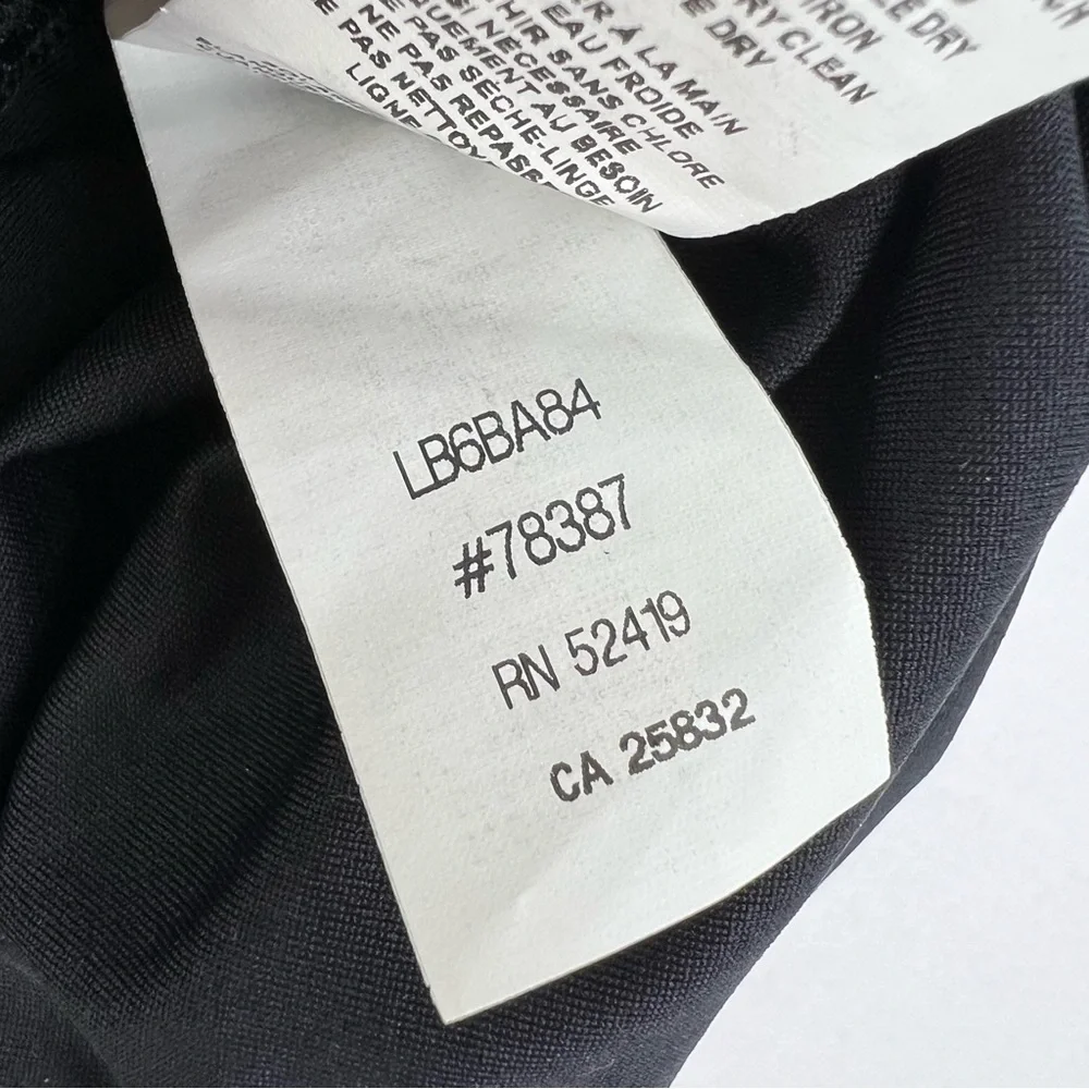 NWT La Blanca Black Island Goddess Solid Halter Tankini Top LB Sz 12 Beach